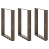 Noge za blagovaonski stol U-oblik 3 kom Prirodni čelik 70 x (72-73) cm Čelik