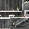 Samolepilna tapeta za pohištvo 3D Antracit Lesena tekstura PVC 40 cm x 10 m – Vodoodporna, pralna, enostavna montaža, za kuhinjo, spalnico, omaro, steno