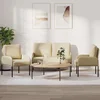 Vidaxl Sedežne garniture 3 pcs krema 115 x 56 x 80 cm Vezani les