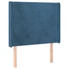 Vidaxl Vzglavje z ušesi temno modro 83x16x118/128 cm žamet