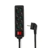 Nedis Razširitvena vtičnica Tip F CEE 7 7 3 smerni 5 00 m 3680 W 16 A Vrsta ozemljitve stranski kontakti 230 V AC 50 60 Hz Kot vtičnice 45 H05VV F 3G1 5 mm2 Stikalo za vklop izklop Črna