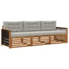Set vanjskih sofa s jastukom 3 pcs Prirodna i svjetlosiva