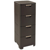 CURVER predalnik Rattan, 4 x14 l, rjav