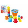 Teddies Sestavljanka + kocka piramida žirafa 2v1 plastika 12m+