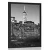 Plakat center New Yorka v črnobeli varianti - 20x30 silver