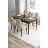 Hanah Home trpezarijski set Tia, sto i 4 stolice, ploča u dekoru drveta Baroque, krem tkanina Babyface