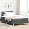 Postelja z vzmetnico z blazino Temno siva 120 x 190 cm blago