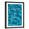 Plakat s paspartujem z napisom - Water is life - 40x60 silver