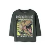 NAME IT Majica NMMJim Jurassic rjava / grafit / travnato zelena / srebrna