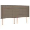 Vidaxl Vzglavje z ušesi taupe 203x16x118/128 cm blago