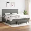vidaXL Box spring postelja z vzmetnico temno siva 200x200 cm blago