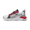 PUMA X-Ray 3 MID 90s Sneakers Youth, Shoes, White/Gray Echo/Red, 35.5