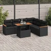 7-dijelni set vrtnih sofa od poliratana s jastucima crni bagrem