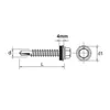 shumee IMPAX SAMOVRTALNI VIJAK Z EPDM #3,5MM RAL9007 4,8*19MM - 3 STO - 635209007*19