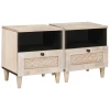 vidaXL Nočna omarica 2 pcs Bež 40 x 33 x 46 cm trden mangov les