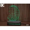 Black Cut 3D Lampa sa 9 različitih boja i daljinskim upravljačem - Mesec i meda ( B11 )