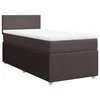 Vidaxl Box spring postelja z vzmetnico temno rjav 90x190 cm blago