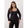 Trendyol Curve Ženska bluza Tbbaw26Af00046, Crna