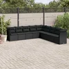 9-dijelni set vrtnih sofa s jastucima crni od poliratana Crna 62 x 62 x 69 cm