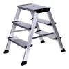 KRAUSE Zložljiva stopnica Krause Monto Treppo, 3 stopnice, aluminij, srebrna, protizdrsna, kompakten dizajn, enostavna za shranjevanje