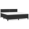 Vidaxl Box spring postelja z vzmetnico črn 180x200 cm umetno usnje