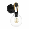 EGLO Zidna lampa RODING E27 35 cm crna/drvo/staklo 43619