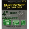 Korum Quickstop Hair Rig Barbless 10cm/0.26mm hook size 10