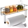 Vilde 229224 - Polica sa držačem za ubrus metal /bambus - 37x12.5x18.5 cm