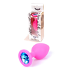 Jewellery Pink Silicon PLUG Medium- Light Blue Diamond