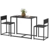 Homestar Komplet barske mize 3-delni 2 stola 1 miza 90x47x76 cm črna