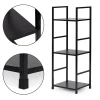 MODERNHOME Drvena polica sa metalnim LOFT okvirom, 3 nivoa, crna