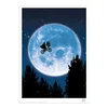 E.T. art print silueta bicikla ispred Meseca, A3
