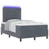 LED Box Spring Krevet Tamno siva 120 x 190 cm Baršun