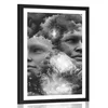 Plakat s paspartujem virtualna misel v črnobeli varianti - 30x45 silver