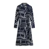 TOMMY HILFIGER Dolga srajca temno modra/off-bela