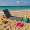 LEMON PLANET Sklopiva ležaljka za plažu 150x52cm/ siva