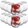 shumee 12x stekleni kozarci kozarci posode skodelice jogurt skodelice sladice 200 ml