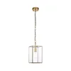 Endon 119142 - Luster na lancu HAMMOND 1xE27/10W/230V 17x17 cm mesing