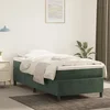Okvir za krevet s oprugom tamnozeleni 90x200 cm baršunasti