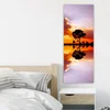 WallXpert slika na platnu DKY126202511, silueta drveta pri zalasku sunca sa odrazom u vodi, 30 x 80 cm