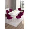 Hanah Home Set Trpezarijski sto i 6 stolica Are, Bordo-beli