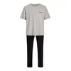 JACK & JONES Dolga pižama JACEVEREST siva / črna