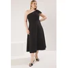 Trendyol Curve Black Finike Woven Plus Size Dress