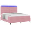 LED Box Spring Krevet Ružičasta 180 x 200 cm Baršun