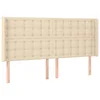 Vidaxl Vzglavje z ušesi krem 203x16x118/128 cm blago