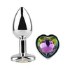 Diamond Heart Butt Plug Small Rainbow