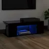Den TV omarica z LED lučkami črna 90x39x30 cm