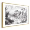 shumee Plakat - Črno-bela vintage pokrajina z ribnikom