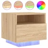 Vidaxl Nočna omarica z LED lučkami sonoma hrast 40x39x37 cm