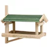vidaXL Ptičja hranilnica iz trdnega lesa 35x29,5x21 cm
